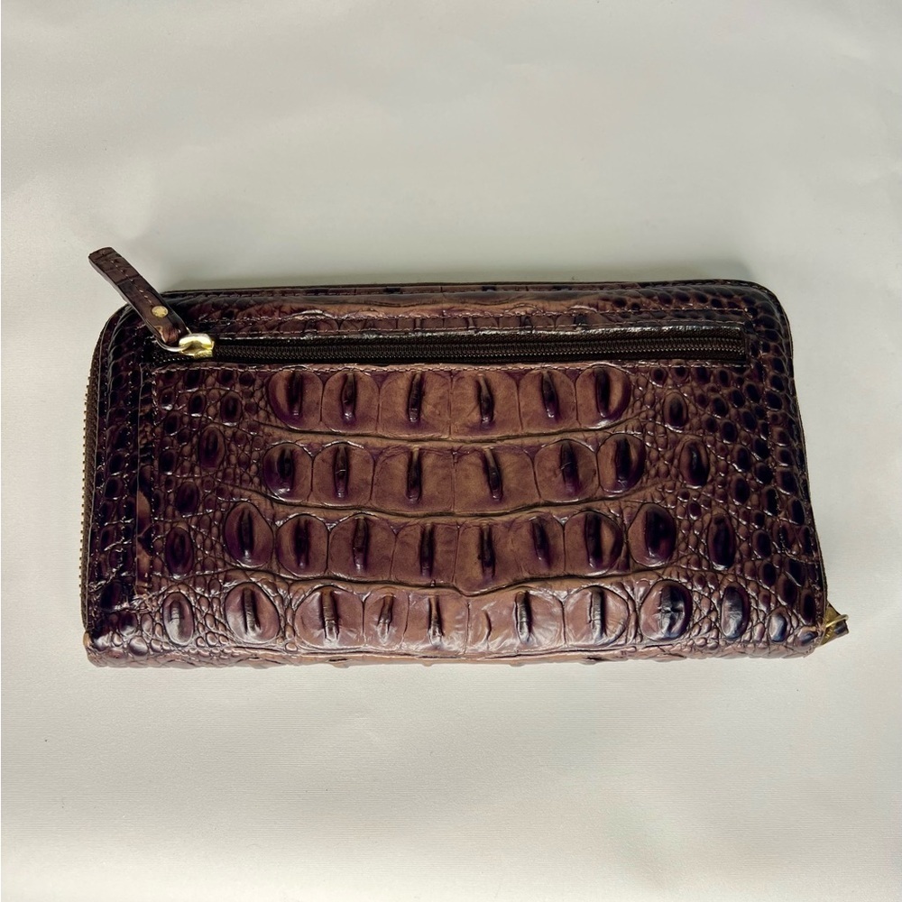 Rare Brahmin Louise Rose Satchel and Wallet Set Snake Croc Embossed Leather - Picture 14 of 15